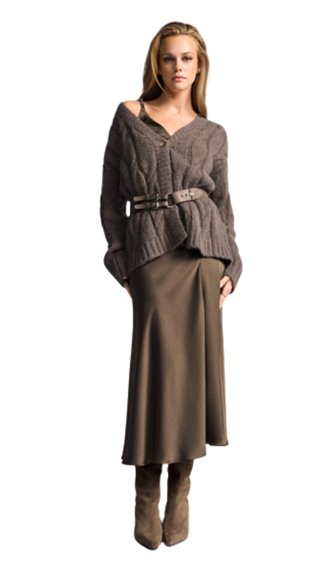 Riani NEU Satin-Midi-Rock Braun Art.Nr.584800-4348