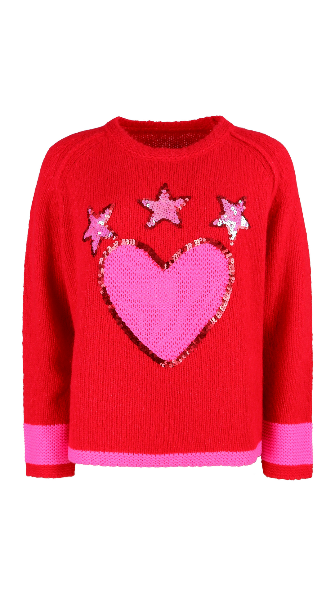 Grace NEU Pullover mit Herz und Sternen Rot  Nr.436/1120