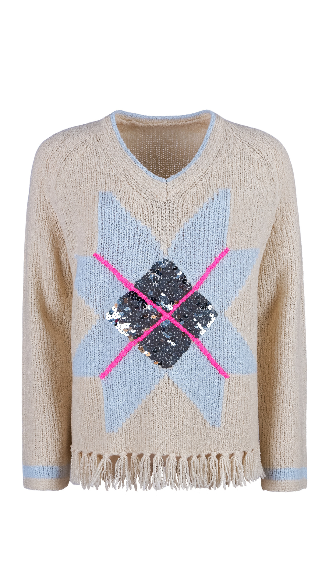 Grace NEU Pullover "SNOW mit Raute" Creme Nr.436/1200